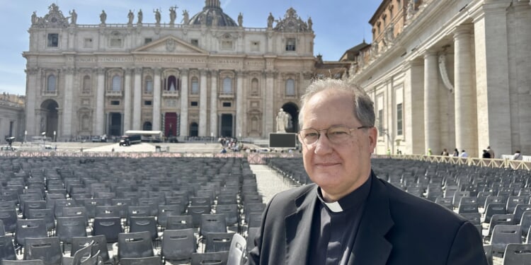 ‘A pope of mercy’: Priests from around the world mourn Pope Francis in St. Peter’s Square