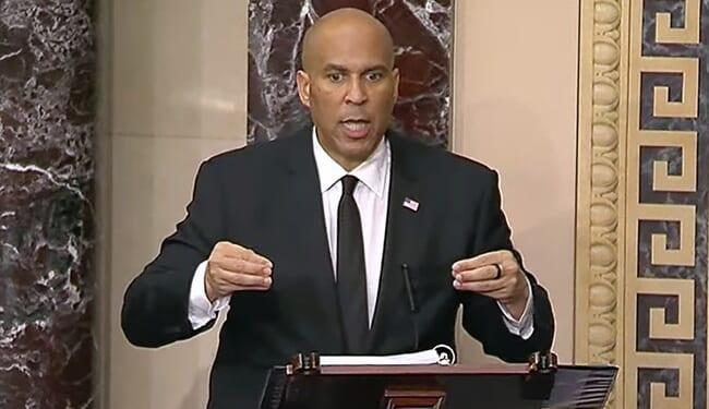 Cory Booker’s Record 25 Hour Filibuster Overshadowed by Dem Party’s All-Time Low 21% Approval Rating – Twitchy