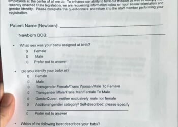 Hospitals in New Jersey asks for newborn babies’ sexual orientation