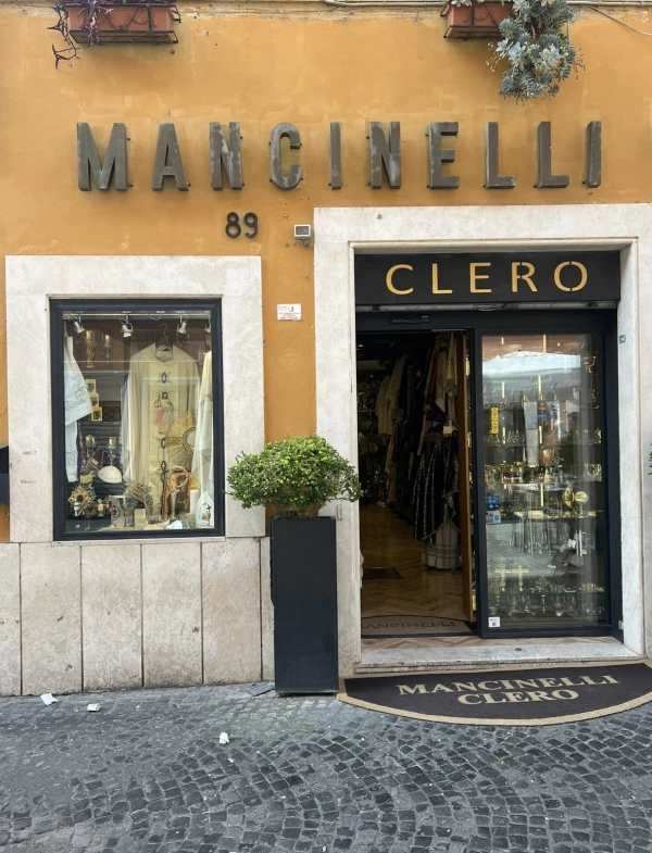 Mancinelli Clergy is located on Via Borgo Pio, near Porta Santa Ana, in Rome. Credit: Almudena Martínez-Bordiú/ACI Prensa