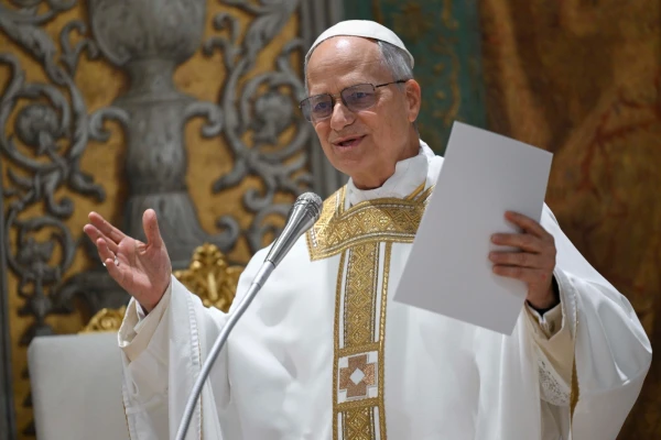 Pope Leo XIV gives the homily at Mass with the cardinal electors in the Sistine Chapel on May 9, 2025. Credit: Vatican Media
