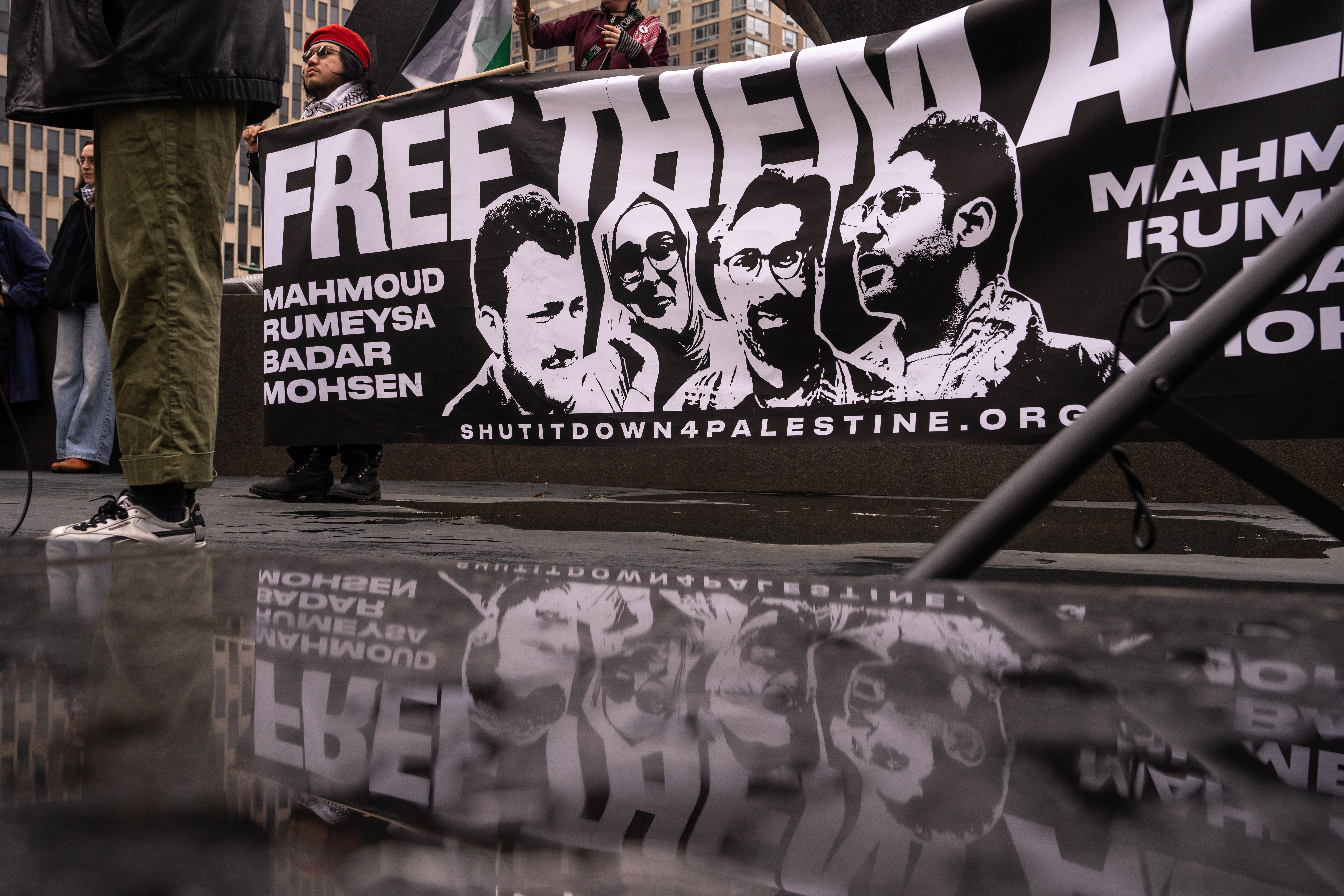 Pro-Palestinian Activists Rally For Mohsen Mahdawi And Protest Against Deportations