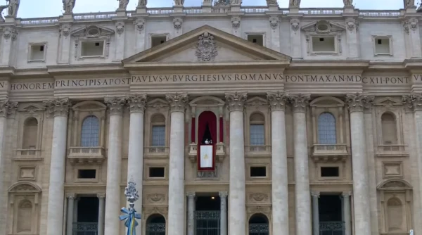 Pope Leo speaking from the central balcony at St. Peter's Square after singing the Regina Coeli in Latin on Sunday, May 11, 2205. Vatican Media / Screenshot