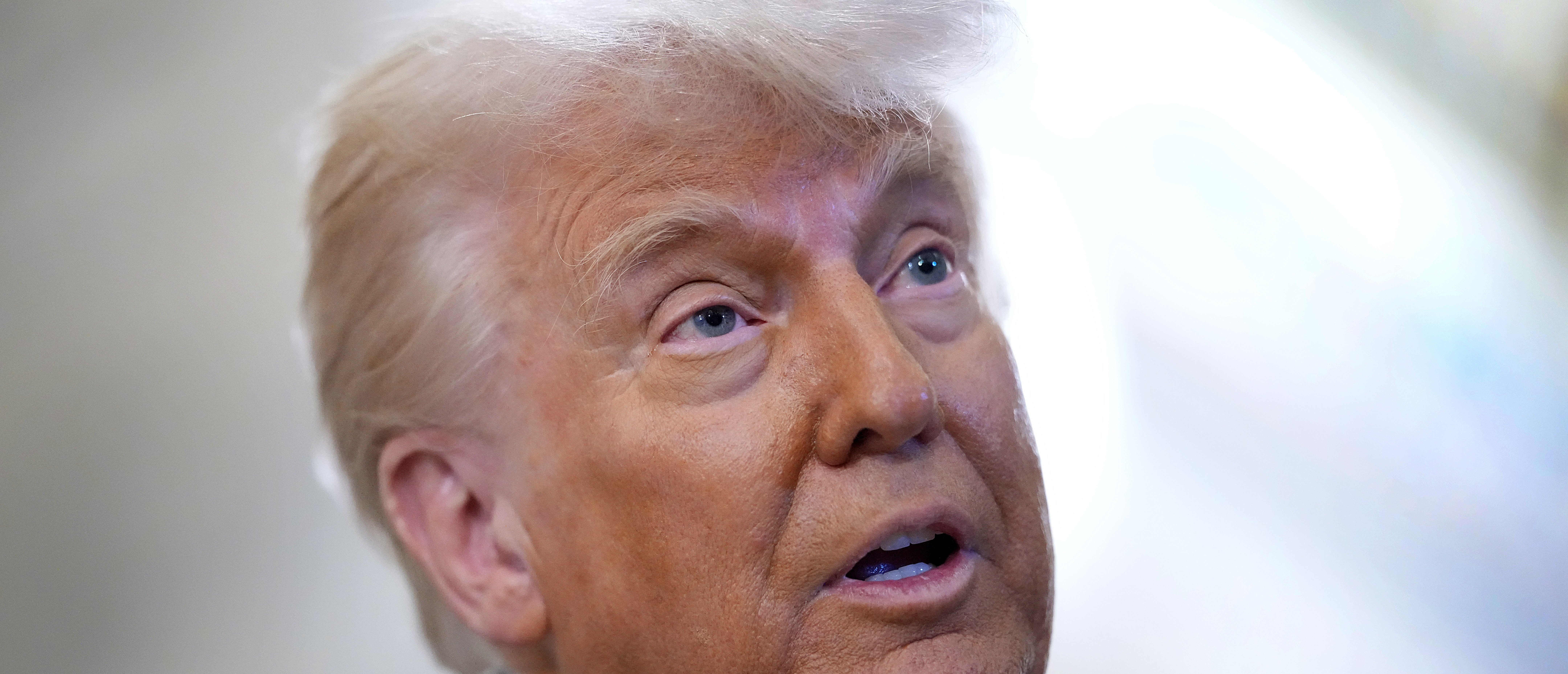President Donald Trump speaks to the press following a House Republican meeting at the U.S. Capitol on May 20, 2025 in Washington, DC. (Photo by Kevin Dietsch via Getty Images)