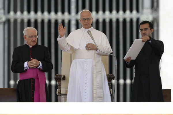 Pope Leo XIV greets the faithful at the general audience in St. Peter's Square on Wednesday, June 4. 2025. Credit: Vatican Media