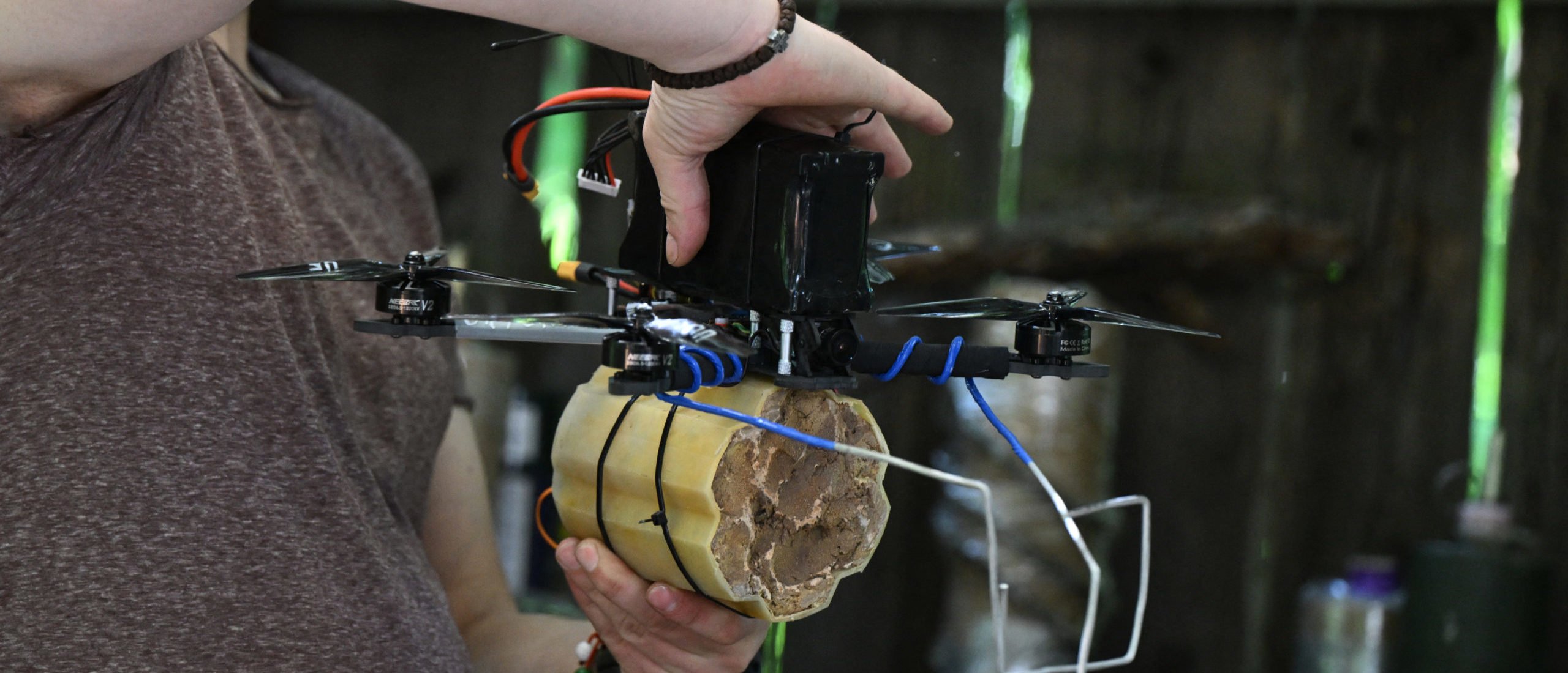 A Ukrainian serviceman from the 24th brigade prepares an FPV drone to launch towards Russian positions in the Donetsk region, on June 10, 2024, amid the Russian invasion of Ukraine. (Photo by GENYA SAVILOV/AFP via Getty Images)
