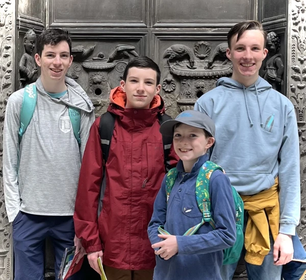 The Flynn brothers — ages 18, 16, 14, and 10 — from Ireland have turned their admiration for Blessed Carlo Acutis into a LEGO movie. Credit: Photo courtesy of the Flynn family