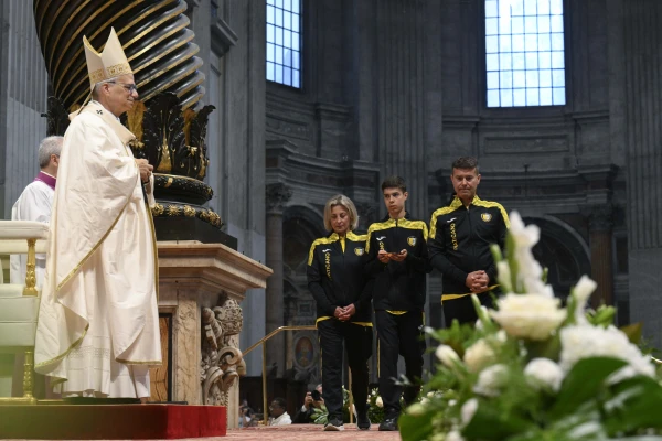 Pope Leo XIV celebrates Mass for the Jubilee of Sport on June 15, 2025, in St. Peter’s Basilica at the Vatican. Credit: Vatican Media
