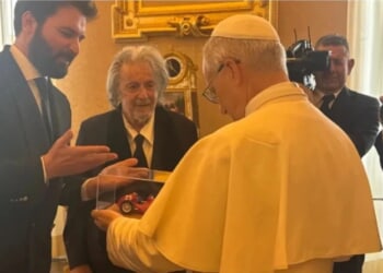 Actor Al Pacino meets with Pope Leo XIV at the Vatican