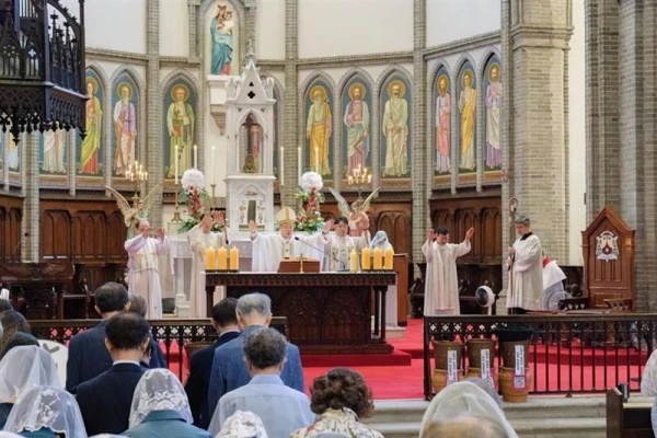 Archbishop Peter Chung Soon-taick offers Mass in Myeongdong Cathedral in Seoul for the