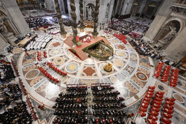 Speaking before he led those gathered in St. Peter’s Square in praying the Angelus, Pope Leo also recalled the witness of the apostles who were martyred. June 29, 2025. Credit: Vatican Media