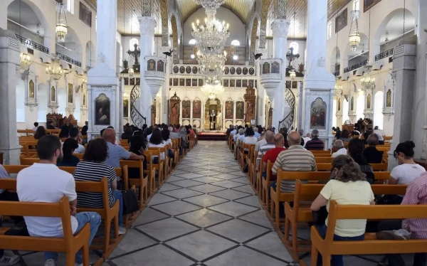 The faithful gather for the Divine Liturgy at the Mariamite Cathedral in Damascus, Syria, on June 30, 2025. Credit: Patriarchate of Antioch and All the East for Greek Orthodox