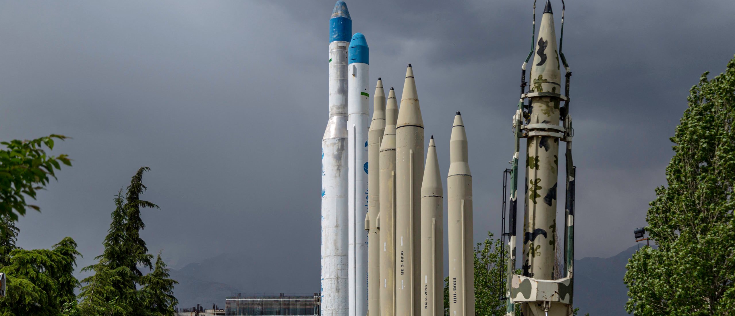 A view of Iran's domestically made satellite launch vehicles (SLVs) and missiles in the National Museum of Holy Defense in Tehran, Iran on April 17, 2025. The term "Holy Defense" is used to refer to Iran-Iraq war that took 8 years. (Photo by AO/Middle East Images/AFP via Getty Images)