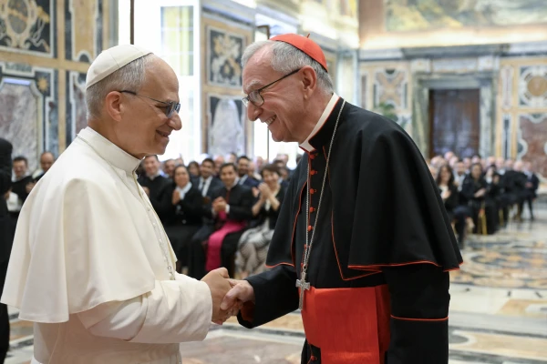 Cardinal Pietro Parolin, secretary of state of the Holy See, meets with the Pope Leo XIV on June 5, 2025, at the Vatican. Credit: Vatican Media