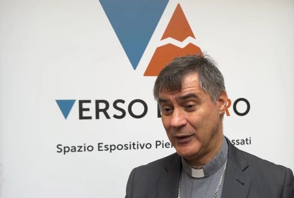 Cardinal Archbishop Roberto Repole of Turin speaks with CNA at the opening of the new Pier Giorgio Frassati museum in Turin, Italy, on July 5, 2025. Credit: Courtney Mares/CNA