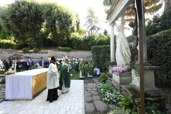 Pope Leo XIV celebrates Mass for the Care of Creation at Castel Gandolfo on Wednesday, July 9, 2025. Credit: Vatican Media