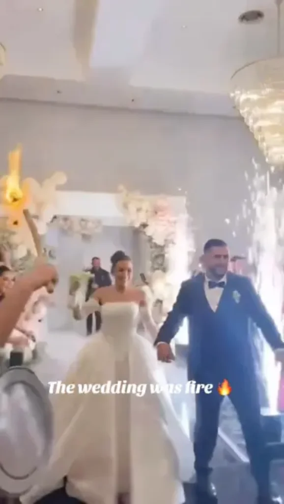 Chaos Erupts as Couple's Wedding Entrance is Completely 'Ruined' as Venue Catches Fire [WATCH]