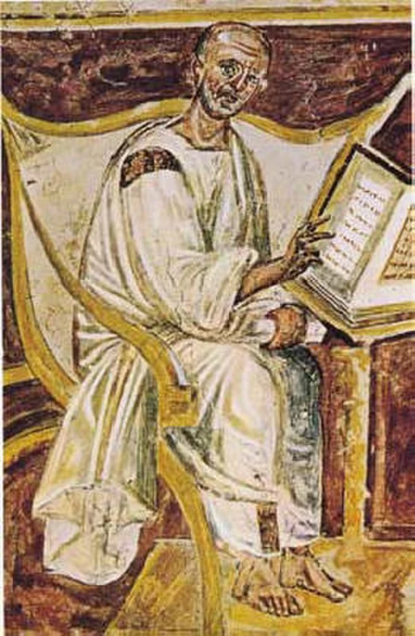 The oldest surviving fresco of St. Augustine dating from the sixth century and preserved in St. John Lateran Basilica in Rome. Credit: http://www.30giorni.it/us/articolo.asp?id=3553, Public domain, via Wikimedia Commons