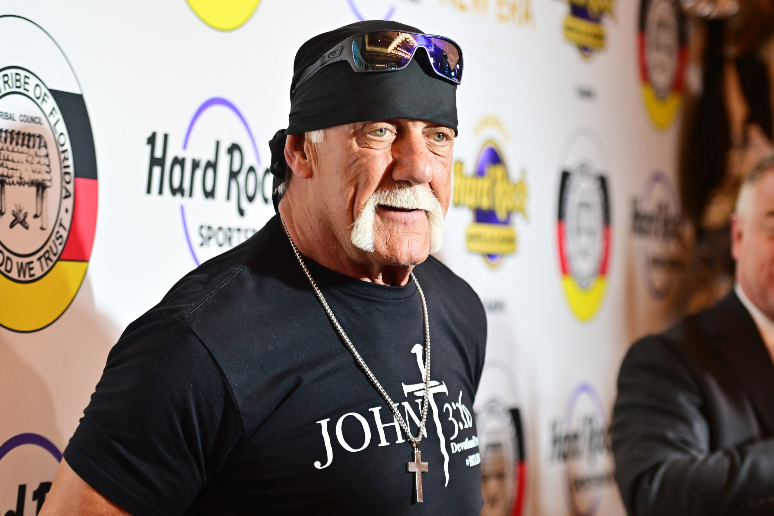 TAMPA, FLORIDA - DECEMBER 08: Hulk Hogan attends a New Era In Florida Gaming Event at Seminole Hard Rock Hotel & Casino Tampa on December 08, 2023 in Tampa, Florida. (Photo by Julio Aguilar/Getty Images)