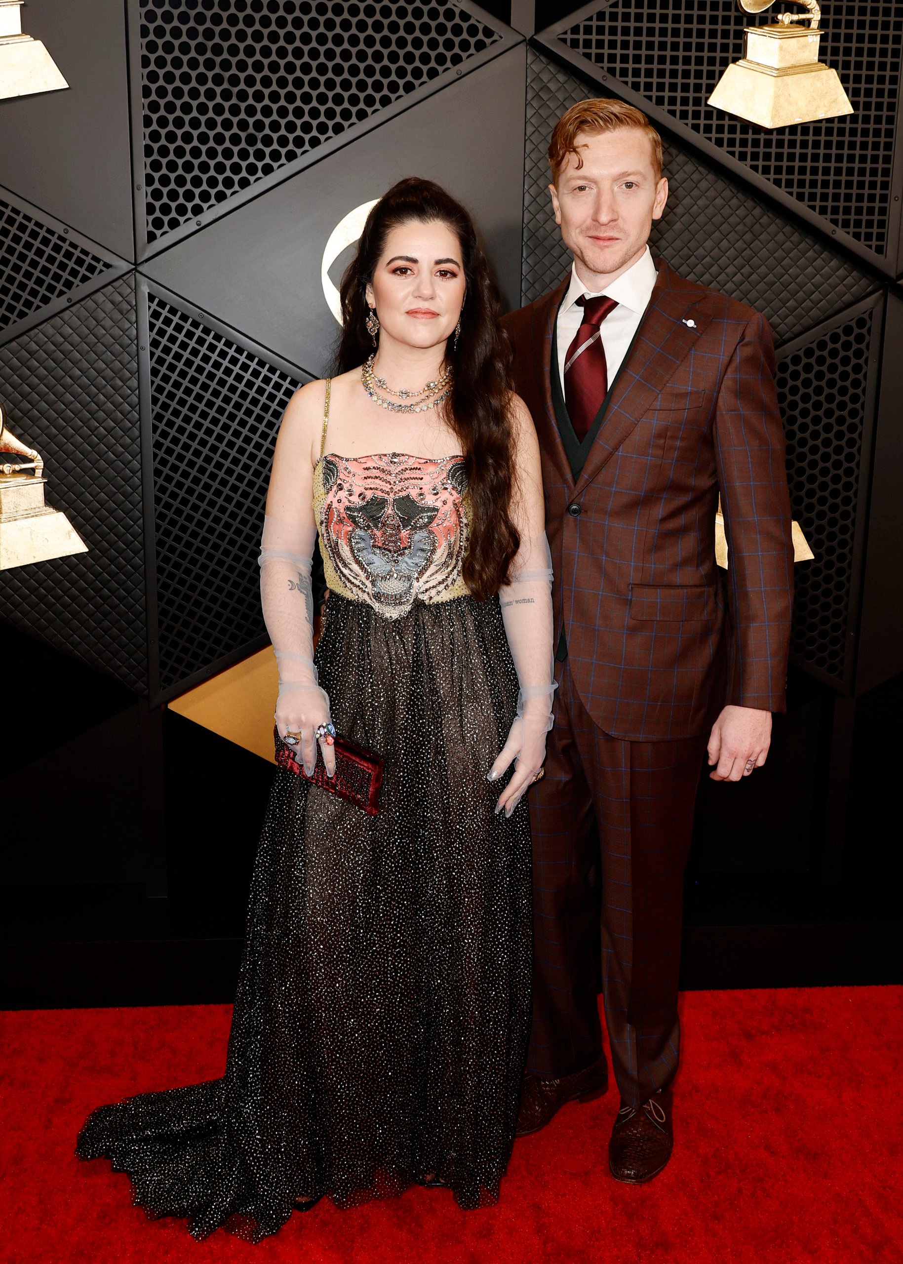 LOS ANGELES, CALIFORNIA - FEBRUARY 04: (FOR EDITORIAL USE ONLY) (L-R) Sendra May and Tyler Childers attend the 66th GRAMMY Awards at Crypto.com Arena on February 04, 2024 in Los Angeles, California. (Photo by Frazer Harrison/Getty Images)
