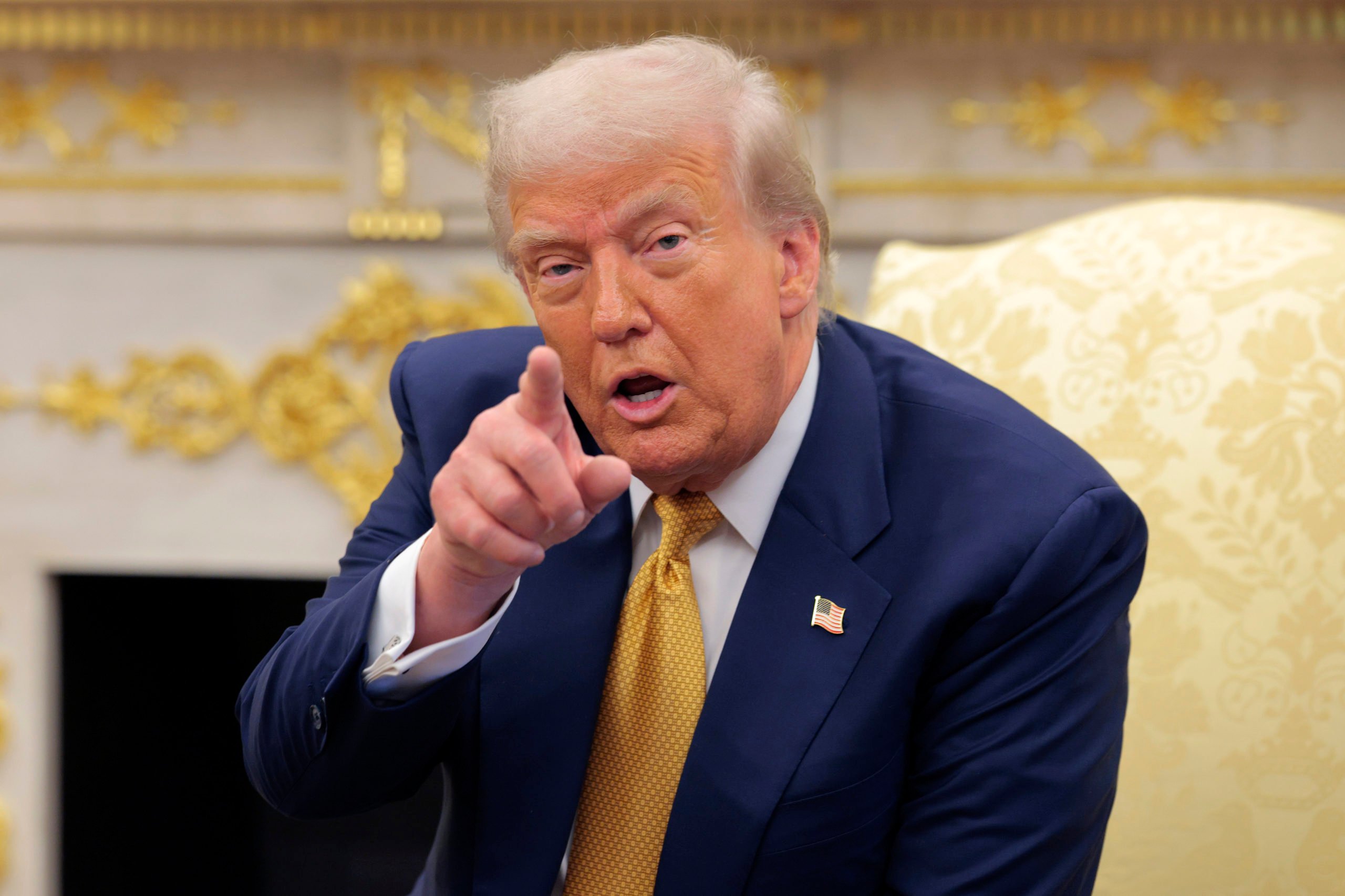 WASHINGTON, DC - JULY 22: U.S. President Donald Trump delivers remarks during a meeting with Philippine President Ferdinand Marcos Jr. in the Oval Office at the White House on July 22, 2025 in Washington, DC. Trump and Marcos are expected to discuss trade tariffs, increasing security cooperation in the face of China’s growing maritime power in the West Philippine Sea and other topics. (Photo by Chip Somodevilla/Getty Images)