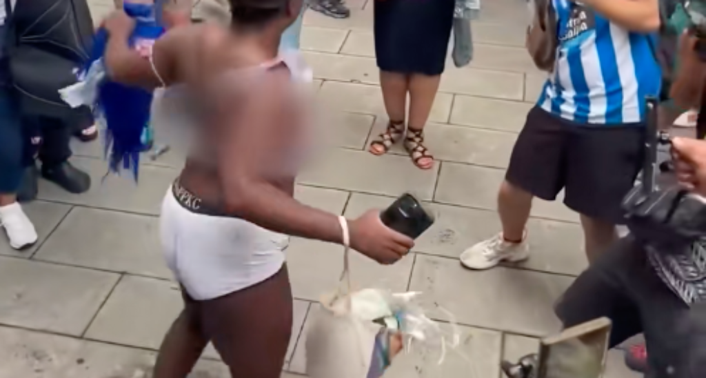 Diddy Fans Celebrate Verdict by Breaking Out Baby Oil Outside Courthouse – Glistening Nip Slip! [WATCH]