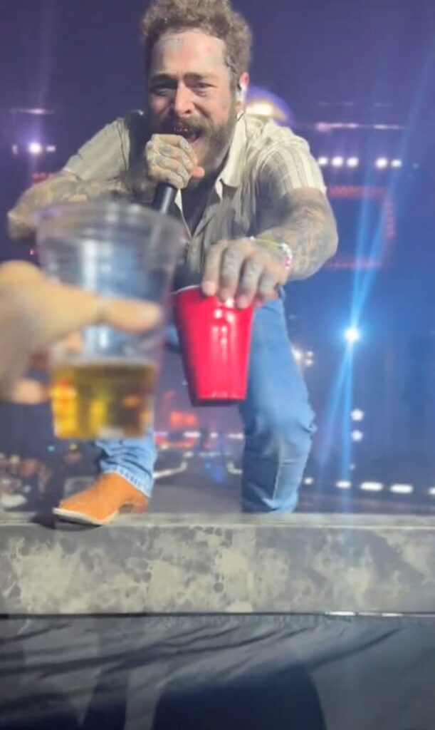 Fans Scream in Horror as Post Malone Takes Nasty Spill Off Stage While Toasting Fan [WATCH]
