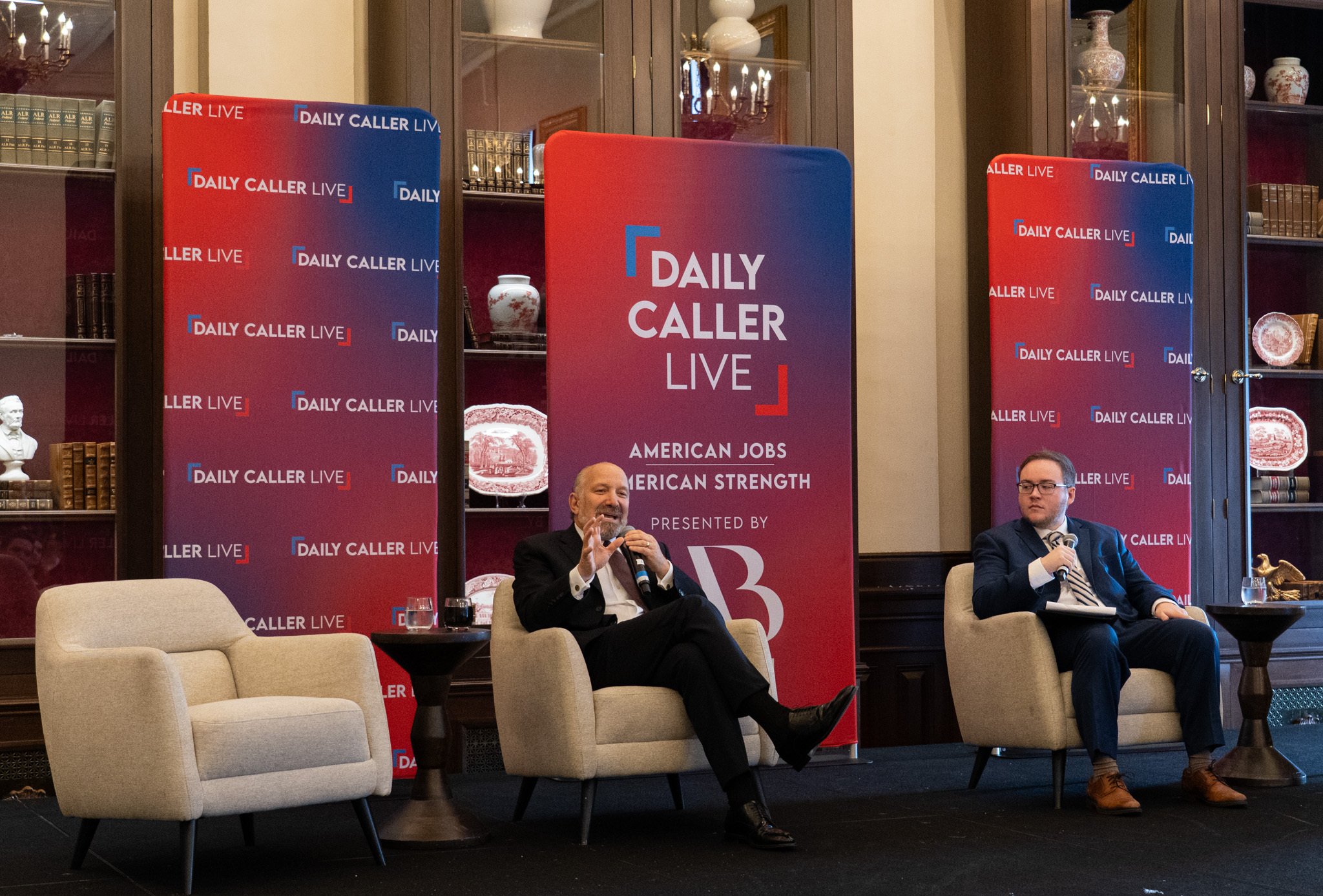 Commerce Secretary Howard Lutnick speaks to Daily Caller Editor-in-Chief Dylan Housman at Daily Caller Live: American Jobs, American Strength. (Gregorio Veluz)