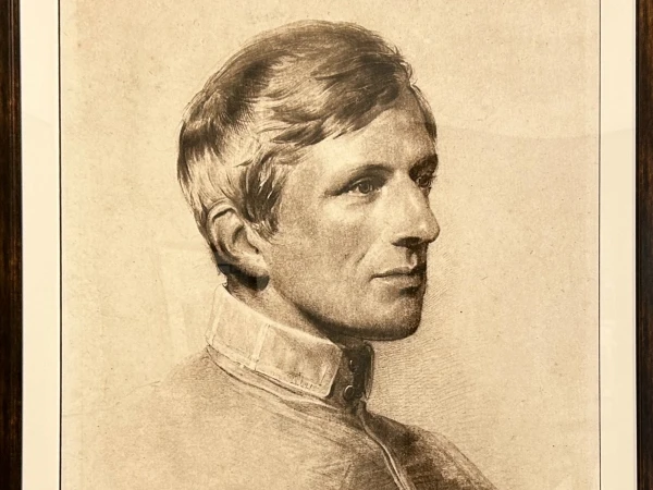 A portrait of a young St. John Henry Newman hangs in Cathedral High School, part of the Ordinariate of the Chair of St. Peter in Houston. Credit: Amira Abuzeid/CNA