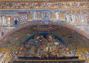PHOTOS: White rose petals fall from ceiling of Rome basilica to mark fourth-century miracle