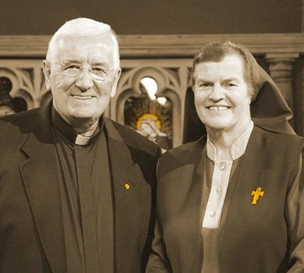 Founder of the Intercession for Priests, the late Father Kevin Scallon, and Sister Briege McKenna. Credit: Photo courtesy of Intercession for Priests