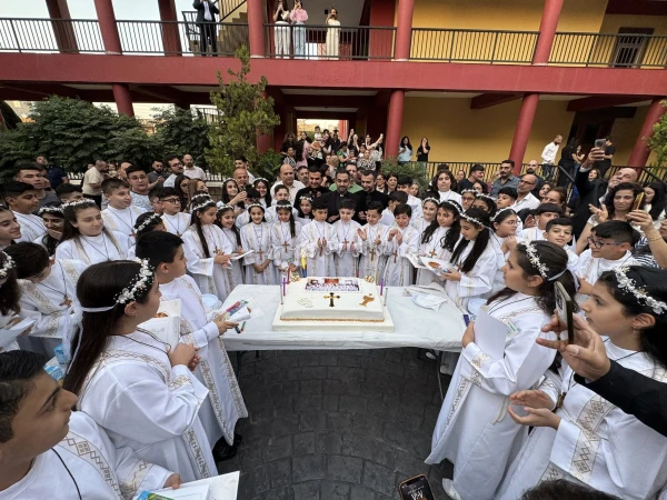 First Communion recipients during a liturgy in the Chaldean Archdiocese of Erbil. Credit: Chaldean Archdiocese