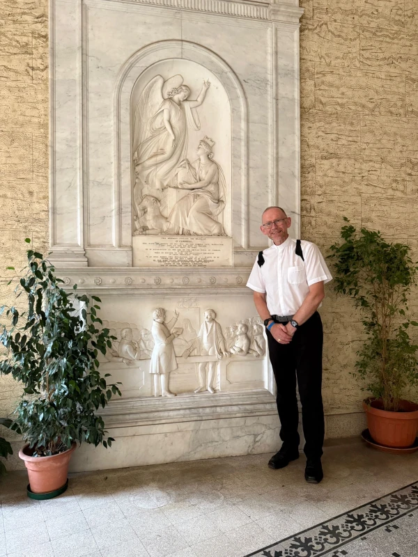Bishop Fintan Monahan at Daniel O’Connell’s memorial in Rome. Credit: Bishop Fintan Monahan