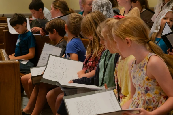 Children participate in the Canticle Chant Camp held at St. Thomas the Apostle Parish in Ann Arbor, Michigan, July 28 to Aug. 1, 2025. Credit: Martin Barillas