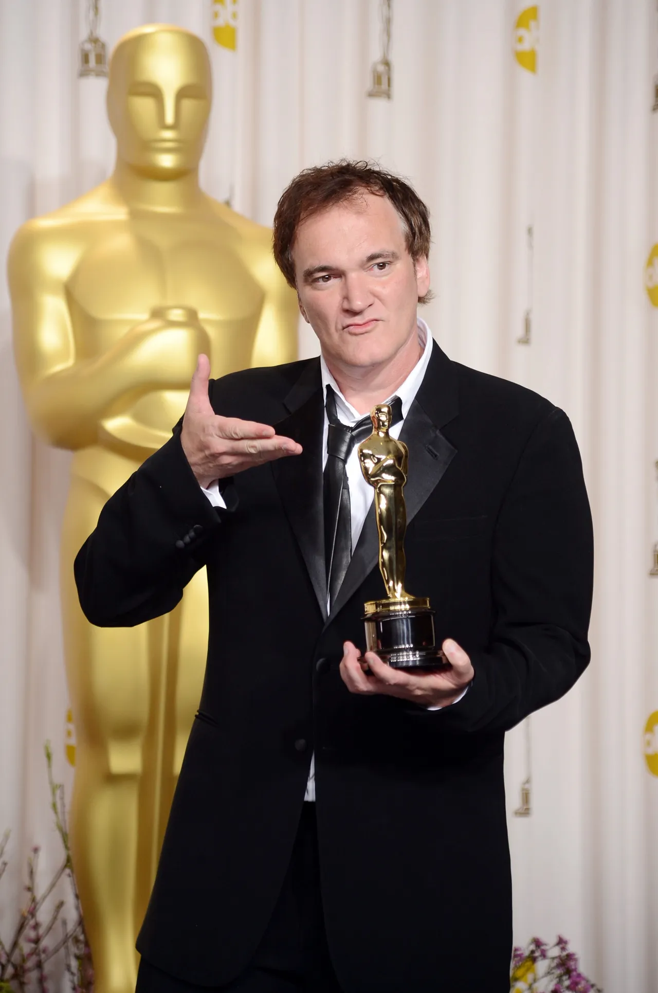 HOLLYWOOD, CA - FEBRUARY 24: Writer-director Quentin Tarantino, winner of the Best Original Screenplay award for