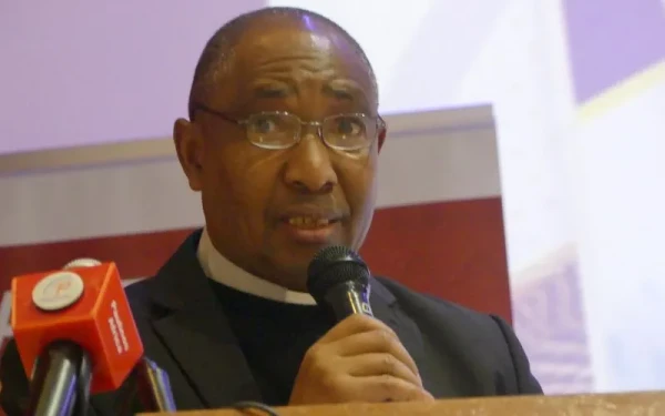 Father Anthony Makunde, AMECEA’s secretary-general, speaks at an Aug. 18, 2025, launch event for a new digital app that will bring together 66 Catholic radio stations in the east African region. Credit: ACI Africa