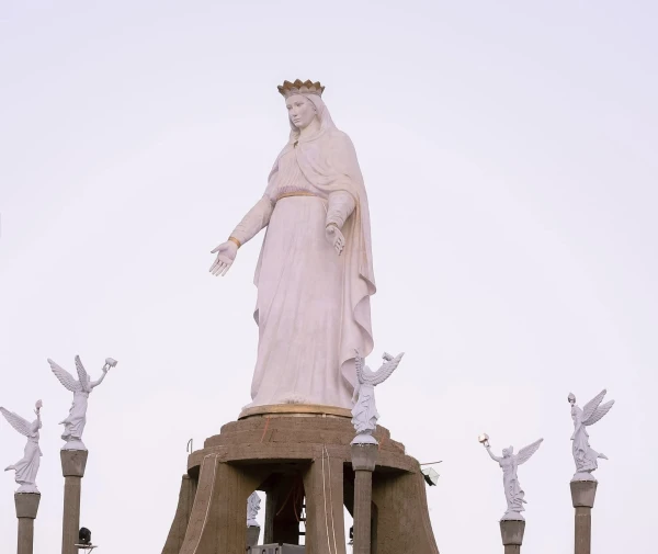 In 2023, the Assiut monastery witnessed the raising of Egypt’s largest statue of Mary, cast in bronze and modeled after the famous Our Lady of Lebanon statue, to coincide with the celebration of her birthday. Credit: ACI MENA