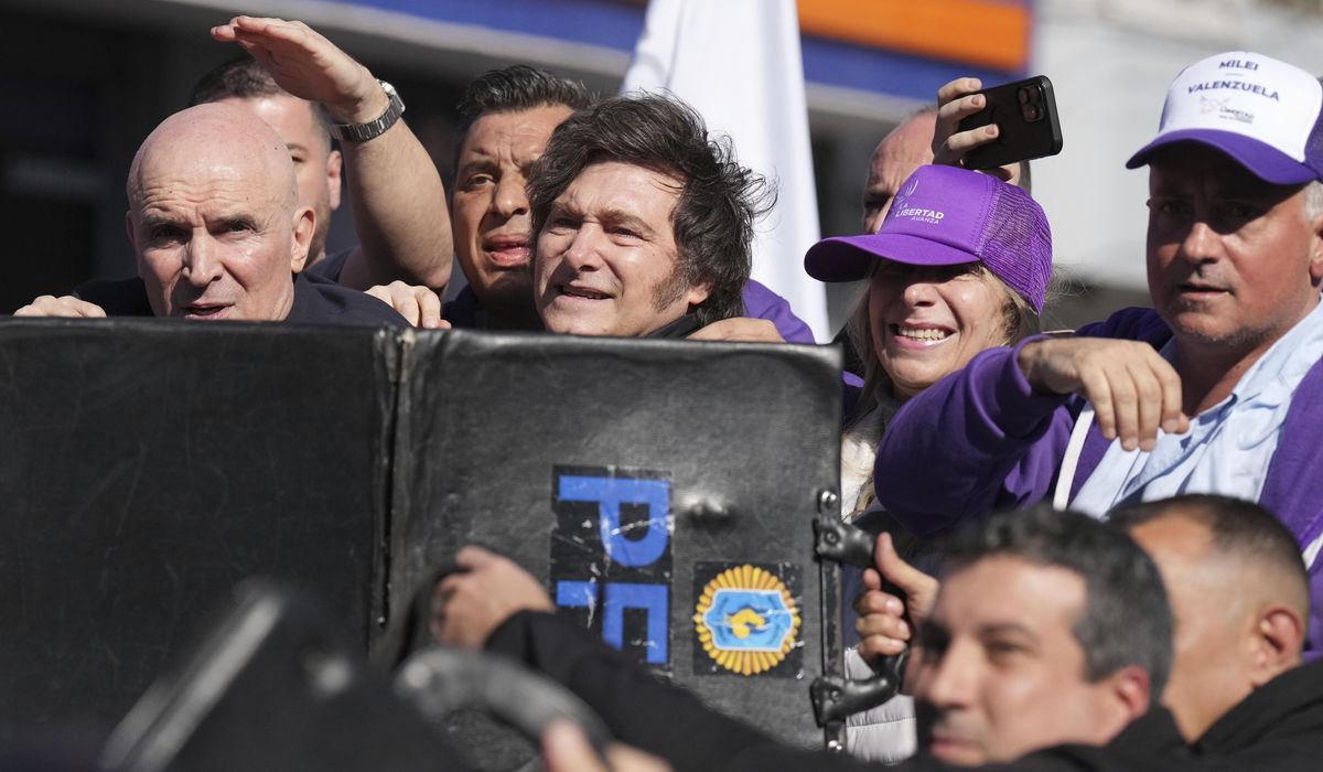 Protesters throw rocks at Argentine President Milei's convoy while he campaigns