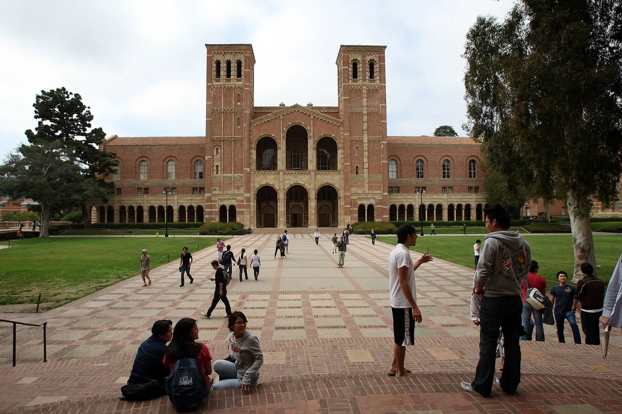 Students go about their business at University of California, Los Angeles (UCLA) as the prospect of billions of dollars in cuts looms for California after voters turned down a suite of tax and budget-reform measures in a special election this month to deal with the massive state budget crises May 28, 2009 in Los Angeles, California. (Photo by David McNew/Getty Images)