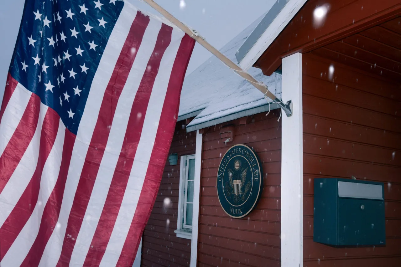 The star-spangled-banner flies in front of the consulate of the United States in Nuuk, Greenland, on March 24, 2025. (Photo by JULIETTE PAVY/AFP via Getty Images)