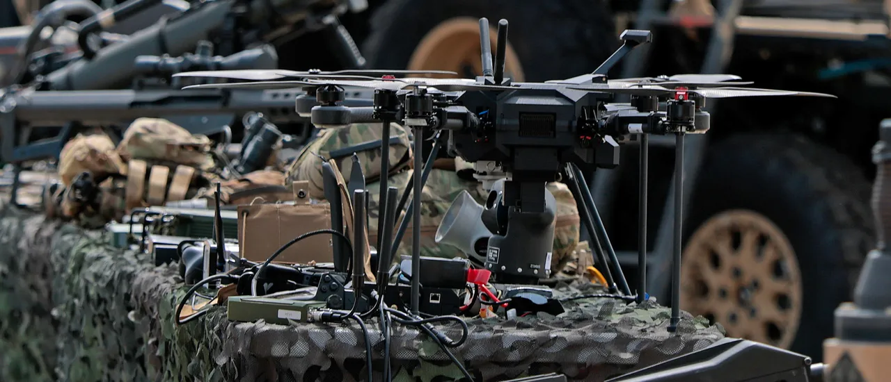 U.S. Army drones, weapons and other military equipment sit on display for U.S. President Donald Trump on June 10, 2025 in Fort Bragg, North Carolina. Trump is traveling to Fort Bragg Army base to observe a military demonstration and give remarks in honor of the U.S. Army’s 250th anniversary. (Photo by Anna Moneymaker/Getty Images)