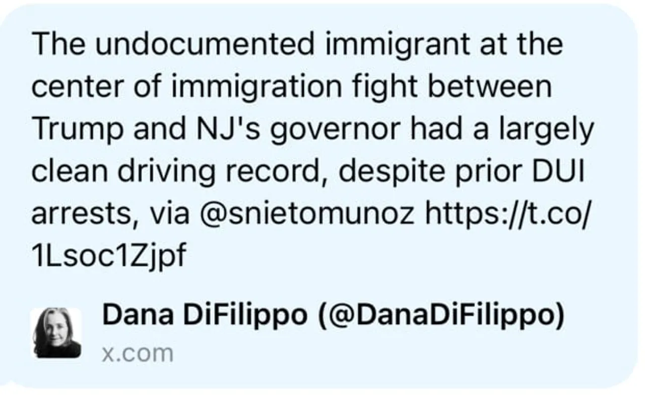 Deleted X post from journalist Dana DiFilippo.