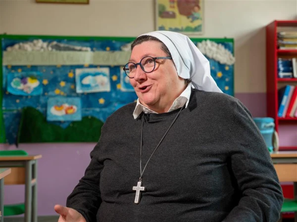 Sister Monica Ceroni, Carlo Acutis’ middle school religion teacher, recalled that sometimes Carlo forgot his homework or showed up late. But he had a “healthy curiosity” and “and wanted to get to the bottom of things.” Credit: Credit: Anthony Johnson/EWTN