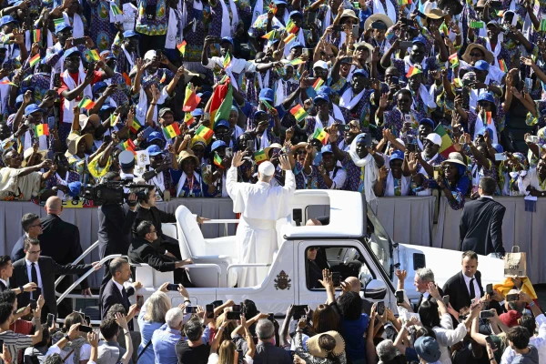 Pope Leo XIV greets attendees during a jubilee audience in St. Peter's Square at the Vatican, Saturday, Sept. 6, 2025. Credit: Vatican Media