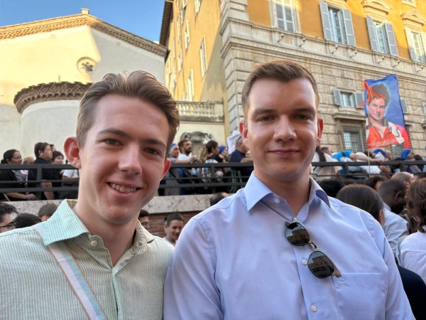 Philip and Jonas traveled from Germany to participate in the canonization of Acutis and Frassati. Credit: Victoria Cardiel/EWTN News