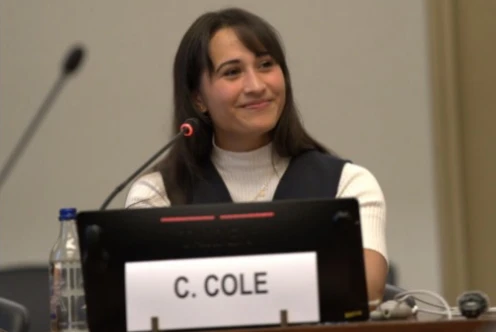 Detransitioner and campaigner Chloe Cole urged global leaders to strengthen the role of parents and shield children from harmful medical interventions and ideological pressures. Credit: ADF International