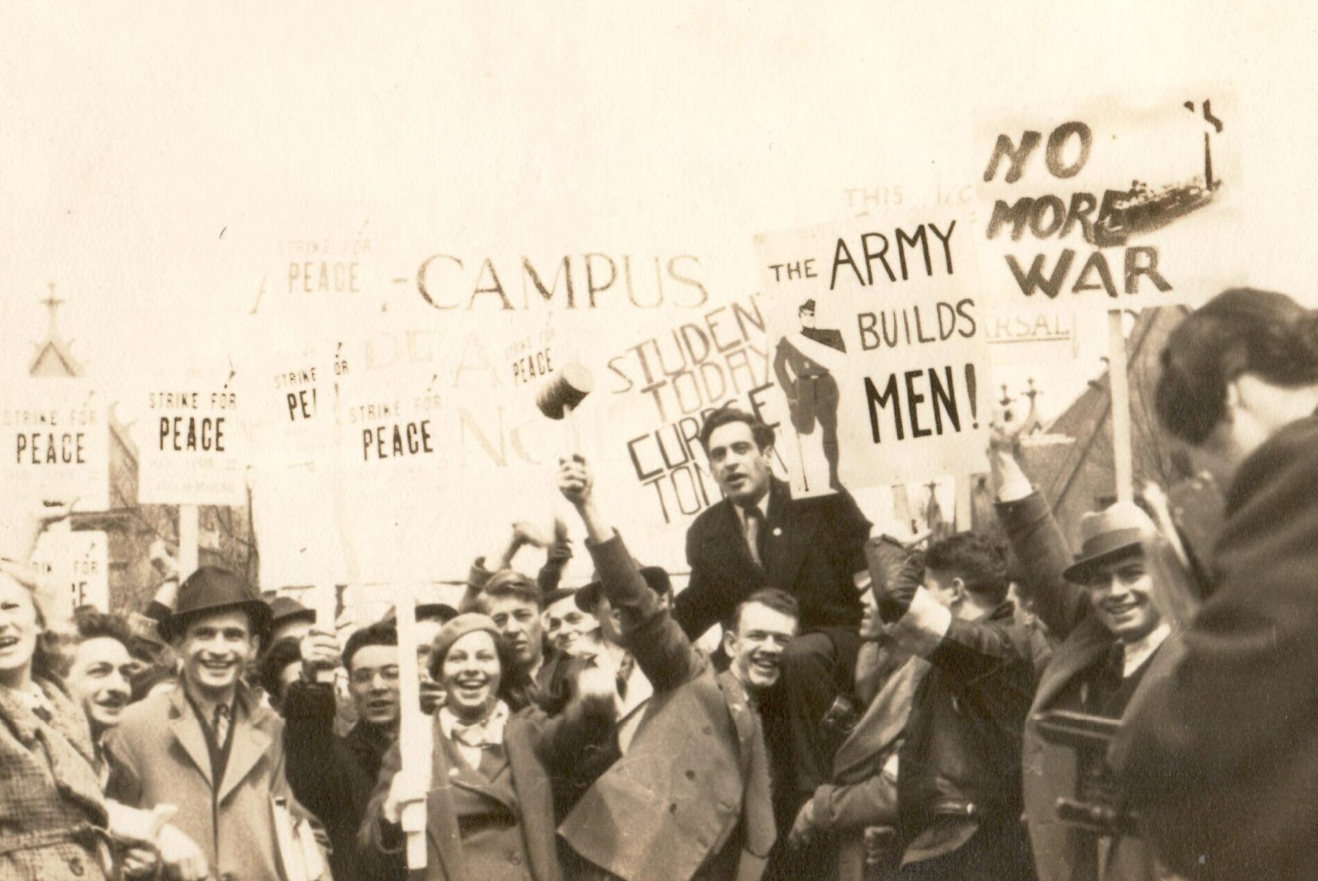 Frank Meyer at peace rally before World War II.