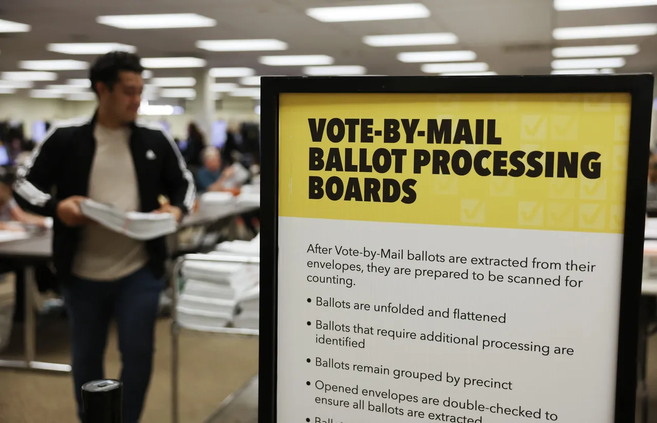Election workers process ballots at the Orange County Registrar of Voters one week after Election Day on November 12, 2024 in Santa Ana, California. (Photo by Mario Tama/Getty Images)