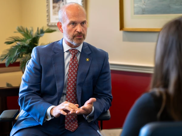 CNA interviews Heritage Foundation President Kevin Roberts. Credit: Jack Haskins/EWTN News