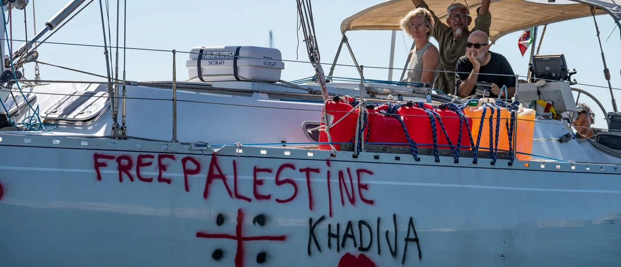 Members of the group of ships of the Global Sumud Flotilla to Gaza are seen moored at the small island of Koufonisi, south of the island of Crete, on September 26, 2025. After a reported attack by drones early on September 25, 2025 morning, Athens has said it will guarantee safe sailing in its waters. The Global Sumud Flotilla, carrying activists including Swedish environmentalist Greta Thunberg, blamed Israel for more than a dozen explosions heard around its vessels off Greece late on September 24, 2025. (Photo by ELEFTHERIOS ELIS/AFP via Getty Images)